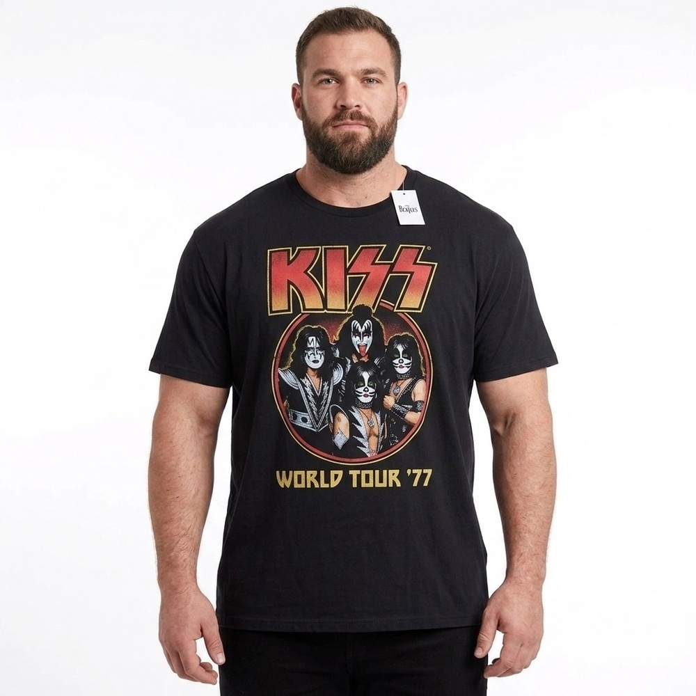 Kiss Original Members 1977 World Tour Tee Shirt